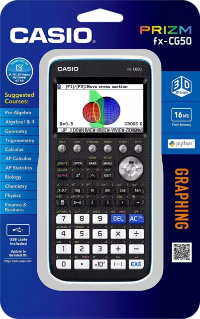 Casio PRIZM Colour Graphic Calculator FX-CG50 3D Graph Hi-Res LCD FXCG50-LIH