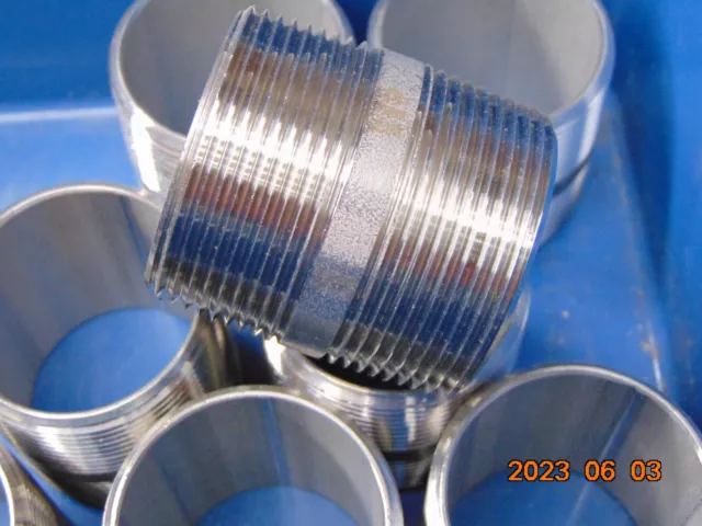 (1) 1-1/2" X 2" Threaded STAINLESS STEEL Pipe Nipple FITTING 304 L40 ONE FITTING
