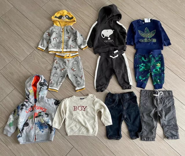 Lotto Vestiti Bimbo Felpa Jeans Adidas H&M Chicco Kiabi tg. 0 - 6 Mesi Bambino