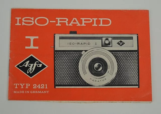 Agfa Iso-Rapid I :  Typ 2421 :  Camera Manual Instructions Booklet Guide!