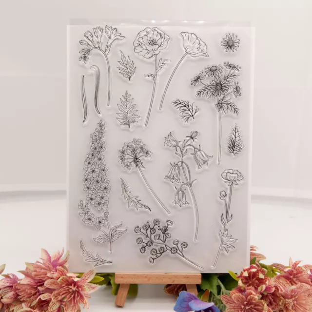 Flowers Silicone Clear Stamp for Scrapbooking Embossing Card Making Album Craft
