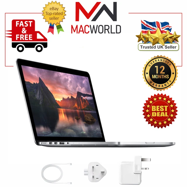 Apple MacBook Pro Retina 13" Silver Core i5 2.7Ghz 8GB 256GB SSD 2015 A Grade