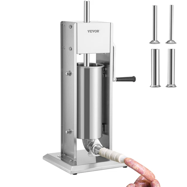 VEVORSausage Stuffer8LBS/5L Capacity Homemade Sausage Maker Stainless Steel
