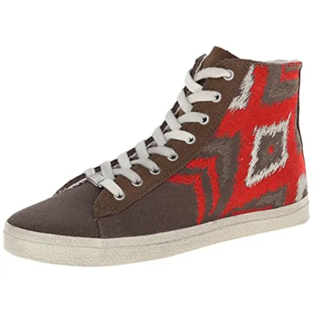 KIM & ZOZI $159 IKAT Black Red Casual Fashion Sneakers Shoes SZ 5 M NWT