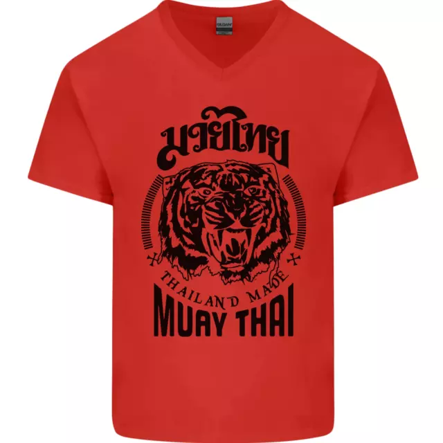 Maglietta da uomo Muay Thai Fighter Warrior MMA arti marziali collo a V cotone 3