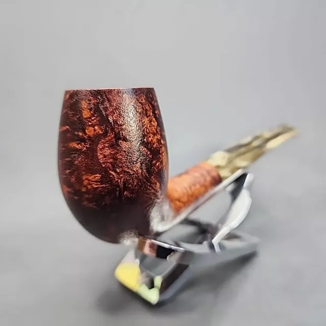 Sean Reum Signature Eggshell Bent Egg Briar Pipe, New 3