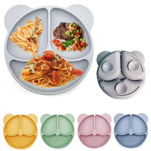 BPA frei Platte Silikon Sauger Schüssel Fütterung Geschirr Tafel-Essens tablett