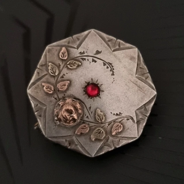Ancienne Broche ART NOUVEAU En Argent Et Poinçonnée
