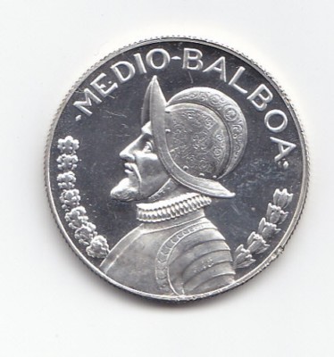 1974 1/2 Balboa mezzo Balboa Panama PROOF Bellissima e rara moneta sigillata 