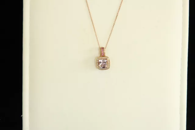 Vintage Le Vian 14K Rg Rose Gold Amethyst, Pink Sapphire & Diamond Pendant