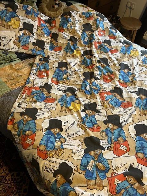 Lovely Vintage 1980s Paddington Bear Single Bed Duvet Quilt Cover  Pillowcase
