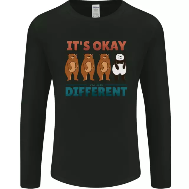 Panda Bear LGBT Its Okay to Be Different Mens Long Sleeve T-Shirt
