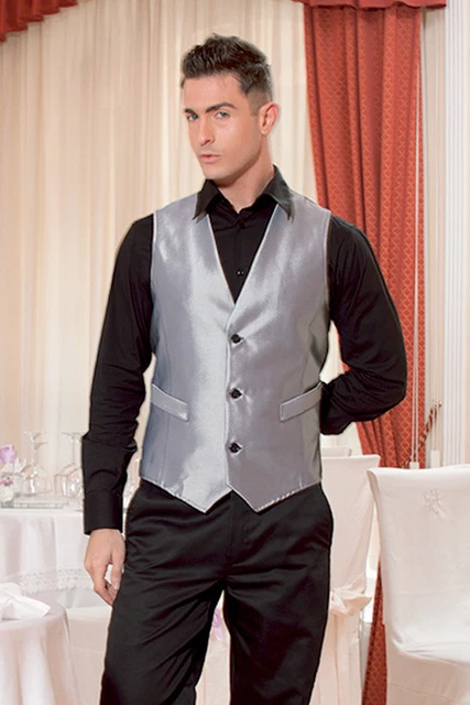Gilet Panciotto Uomo Donna Lavoro Business Elegante Cameriere Bar Ristorante