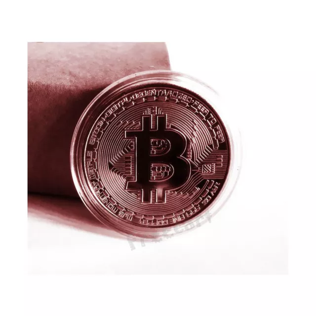 Rose Gold Physical Bitcoin Commemorative Coin Gold Plated Collection Collectible 2