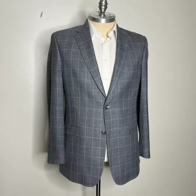 Jos A Bank Signature Collection Blazer Mens Gray Check Silk Wool 44L