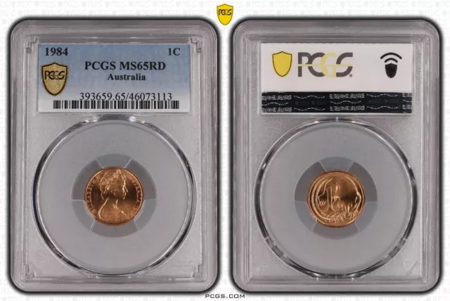 1984 One Cent 1c Australia PCGS MS65RD GEM UNC #3755