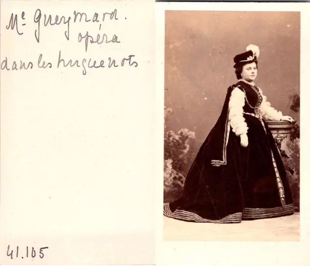 Actress Opera Theatre, The Singer Mrs. Gueymard in Les Huguenots Vintage CDV
