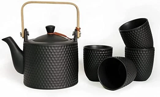 KOPYFANTAP Servizio da tè per Adulti，Teiera con Tazze Set Ceramica in Giapponese