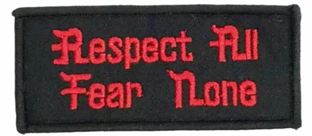 RESPECT ALL - FEAR NONE Embroidered Jacket Vest Patch Motorcycle Biker iron-on