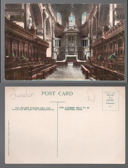 St. Pauls Cathedral Choir E London unzirkulierte Postkarte