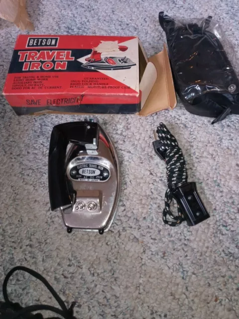 Vintage 1960's Betson's Travel Iron, never used