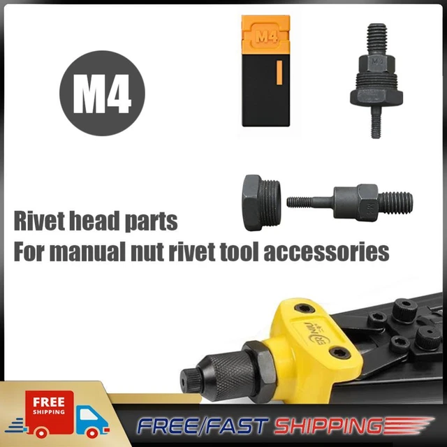 Rivets Nuts Insert Flat Head Threaded for Hand Riveter Gun Tools (M4)
