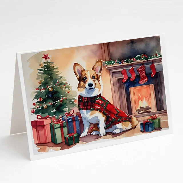 Corgi Cozy Christmas Greeting Cards and Envelopes Pack of 8 DAC2637GCA7P