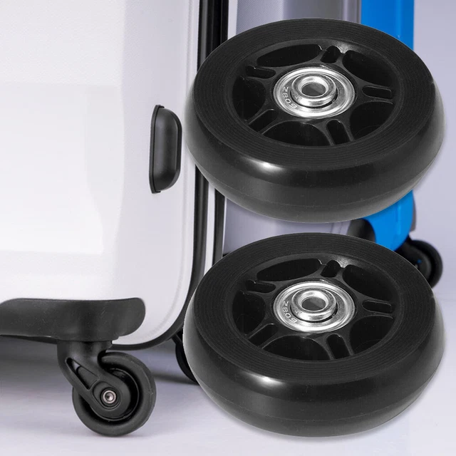 1 Pair Rubber Casters Mute Trolley Case Wheels Deluxe Repair Tool (80*24mm)