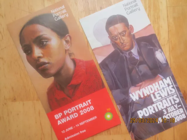 National Portrait Gallery 2008 Leaflets x2, BP Portrait Award & Wyndham Lewis