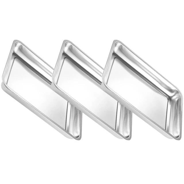 3 Pcs Stainless Steel Bakeware Stainless Steel Griddle Plate