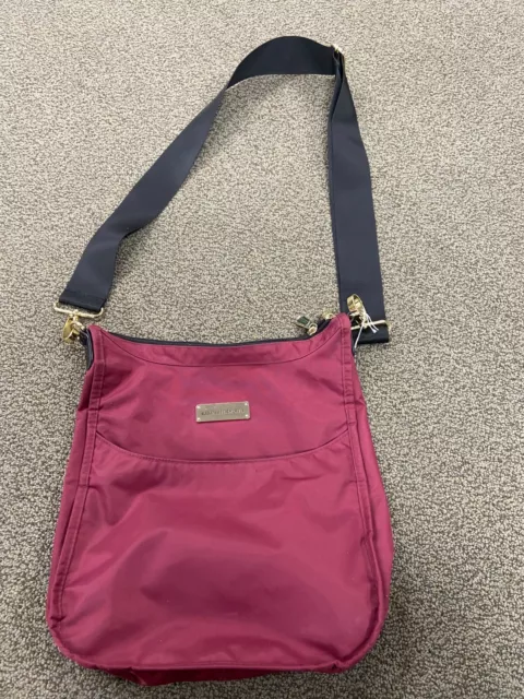 Burgundy Samantha Brown Nylon Crossbody w/addtl Strap