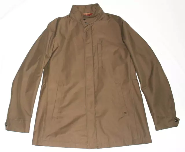 NWOT Luciano Barbera Jacket LARGE L 46 EU 56 Brown Cotton Nylon Car Coat $1695