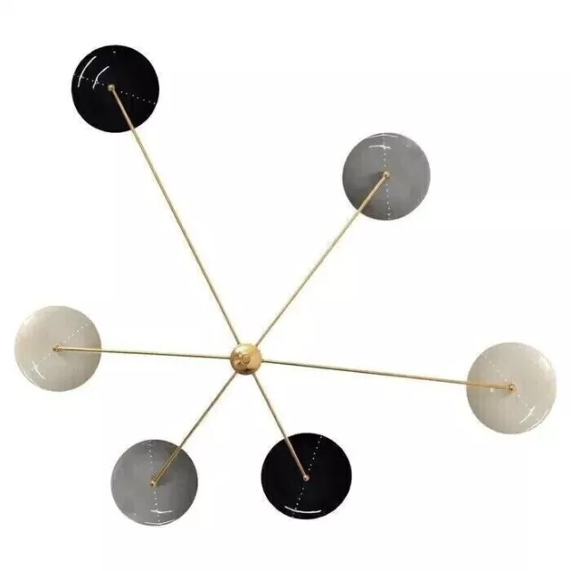 Italian Brass Spider Ceiling or Wall Light in Mid-Century Style 6 Arms Light