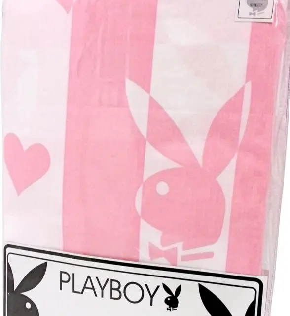Double Bed Playboy Fitted Valance Sheet Polycotton Luxury Bunny Stripes Hearts