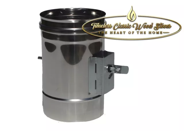 6" (150mm) Stainless steel Damper- Slow combustion flue- Wood Heater/ Stove