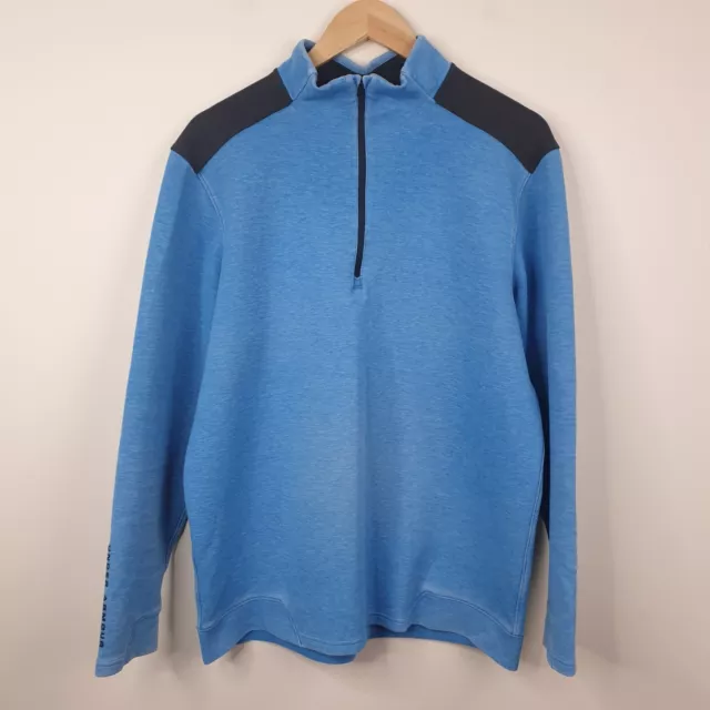 Under Armour Golf 1/4 Reißverschluss Sweatshirt Herren groß blau ColdGear Pullover