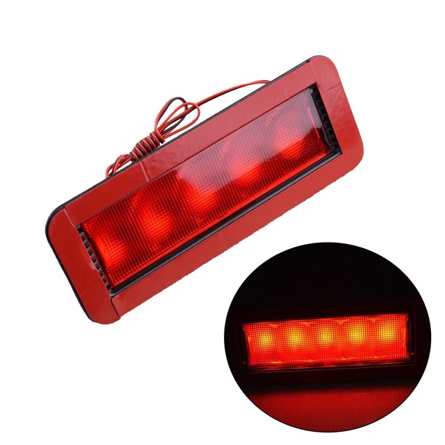 3ème Feu Stop LED Universel - 5 LED Rouges, 12V, Dimensions 185x80 Mm - Feu Additionnel Haute Visibilité Pour Voiture