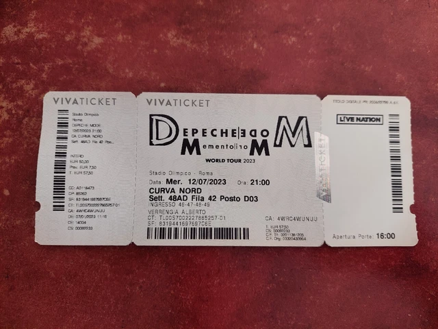 biglietto concerto Depeche Mode Roma 12 Luglio 2023