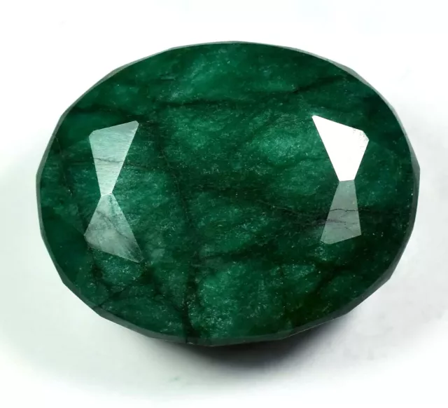 Huge 225.20 Ct Natural Green Emerald Certified Earth-Mined Oval Gemstone