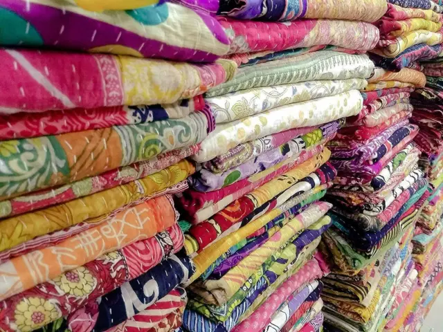 Vintage Kantha Quilt Reversible Throw Gudri Wholesale Handmade Indian Lot 20 PCS