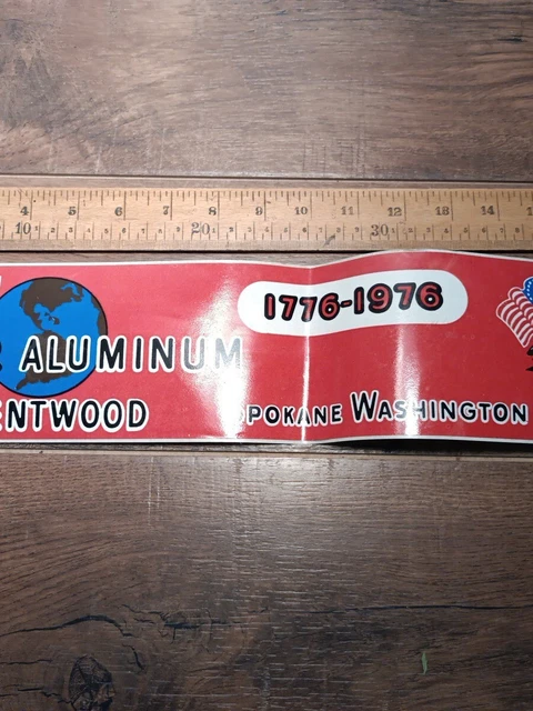 Vintage Kaiser Aluminum bumper Sticker. Trentwood Spokane, Wash. 1976 (G20)