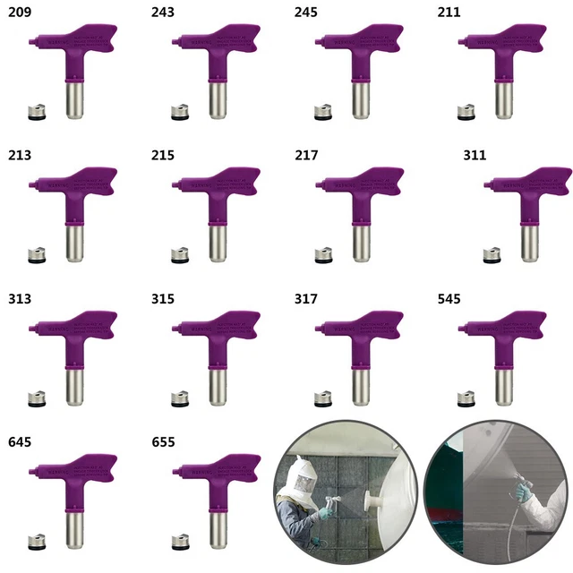 Senza Aria Spray-Tip Sottile Finitura Ugello Wide-Range Misura 209 -655 Vernice
