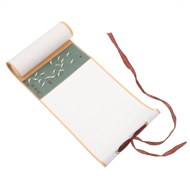 Rouleau De Papier De Riz Vierge Suspendu - 38x10 Cm - Parchemin Pour Calligraphie, Peinture Chinoise - Beige - 9