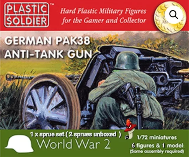 1/72 WW2 German Pak 38 anti tank gun  Plastic Soldier Company 1 x Sprue set