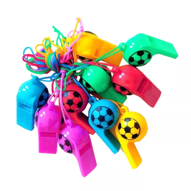 100 Pcs Soccer Party Favors for Kids Outdoor Survival Whistle Football Printing