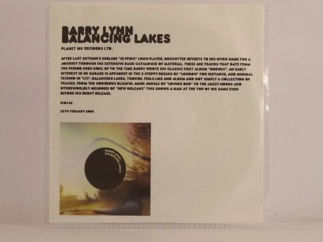 BARRY LYNN BALANCING LAKES (508) 14 Track Promo CD Album Picture Sleeve