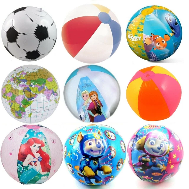 Inflatable Blow Up Kids Beach Ball Paw Patrol Princess Cars Giant Football &More