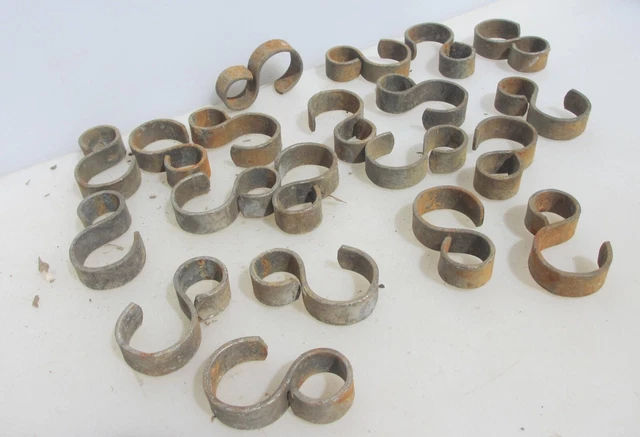 Vintage Galvanised Steel Ceiling Hook "S" Hanger Old Storage Metal 3"H - £2 each