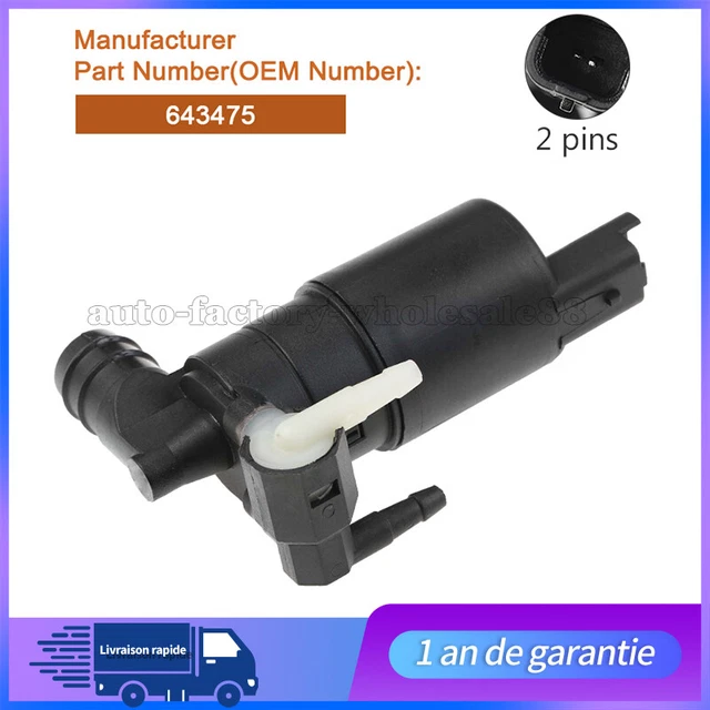 Pompe à Lave-glace Citroën / Peugeot – Référence 643458, Marque NTY, Neuf, Origine France