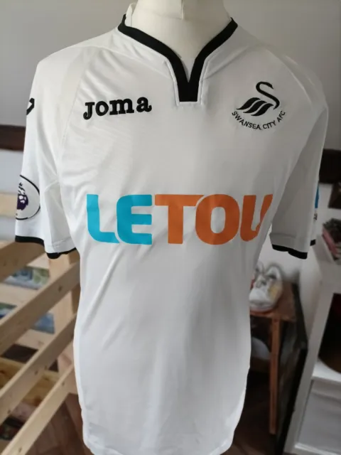 SWANSEA CITY 2017 home FOOTBALL SHIRT JERSEY joma SIZE Large  ADULT